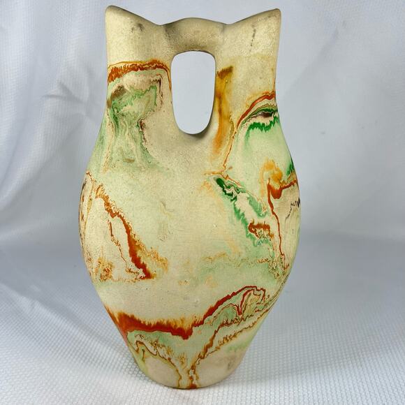 Vintage Native Nemadji Pottery Indian River Wedding Vase 10.5”